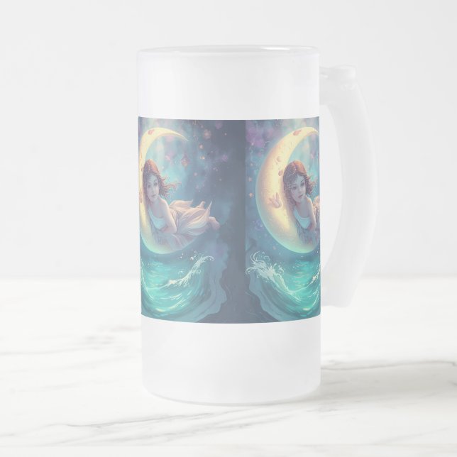 Drömmig månflicka Mugg Design | Söt Bebis Mån Kons (Framsida höger)