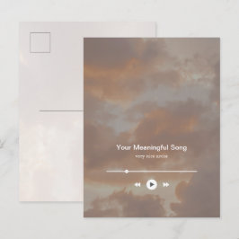 Drömmig minimalistisk musikspelare och favoritsång vykort