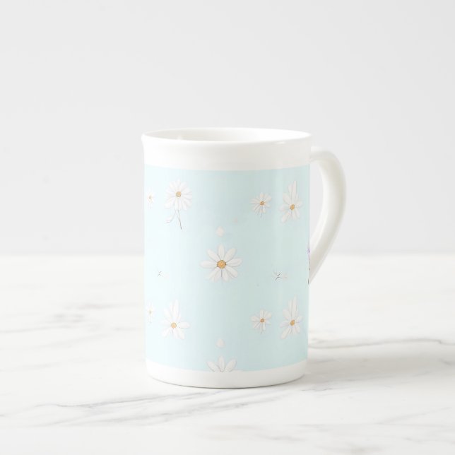 Drömmig Mint Äng Benporslin Mugg (Framsida höger)