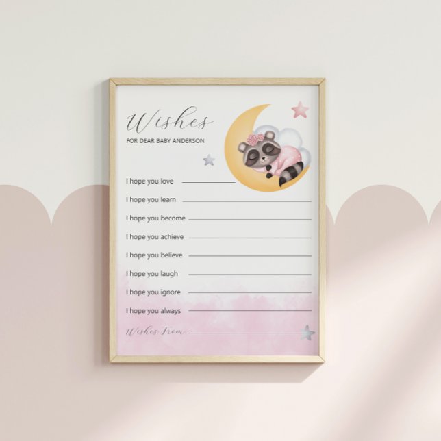 Drömmig Över Månen Tvättbjörn Önskar För Baby Lek (Dreamy Over the Moon Raccoon Wishes For Baby Game)