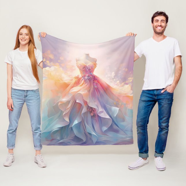 Drömmig Pastell Couture Klänning Konst Fleecefilt (På plats)