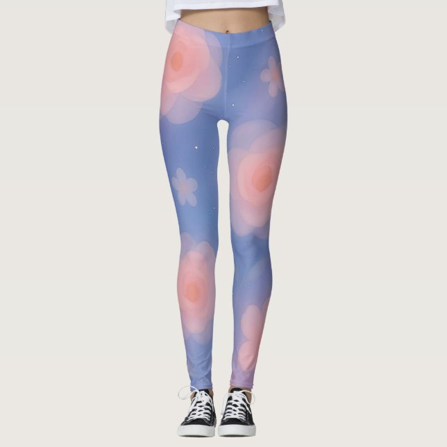 Drömmig Pastell Galax Konst Leggings (Framsida)