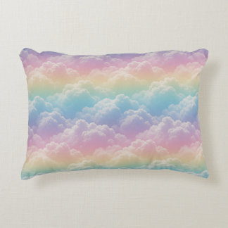 🌈 Drömmig Pastell Regnbåge Moln Himmel Stil ☁️ Prydnadskudde
