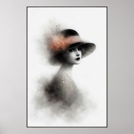 Drömmig Retroporträtt av Elegans Poster