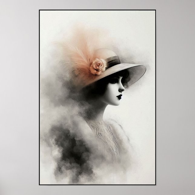 Drömmig Retroporträtt av Elegans Poster (Framsidan)
