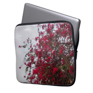 Drömmig röd bougainvillea blomster naturfotografer laptop fodral