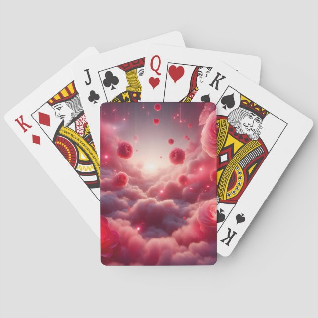 Drömmig Romantisk Fantasy Rosor Kärlek Casinokort (Baksidan)