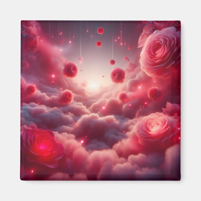 Drömmig Romantisk Fantasy Rosor Kärlek Magnet (Framsidan)