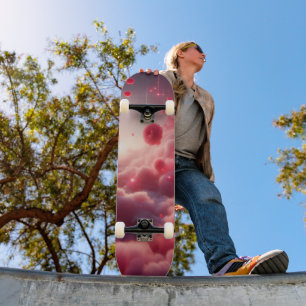 Drömmig Romantisk Fantasy Rosor Kärlek Mini Skateboard Bräda 18,5 Cm