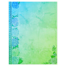 Drömmig Ros Papper (Blå/Grön)
