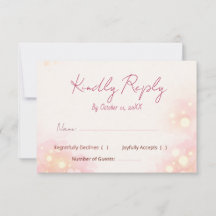Drömmig Rosa Akvarell Blommig Bröllops RSVP-kort