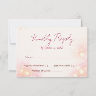 Drömmig Rosa Akvarell Blommig Bröllops RSVP-kort OSA Kort