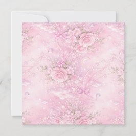 Drömmig Rosa Ros Blommig Pärlor Slingor Glitter Pa