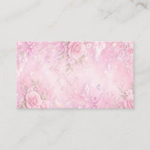 Drömmig Rosa Ros Blommig Pärlor Slingor Gnistrar