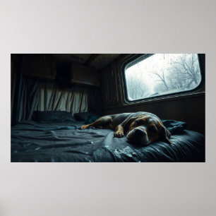 Drömmig RV-hund drar sig Poster