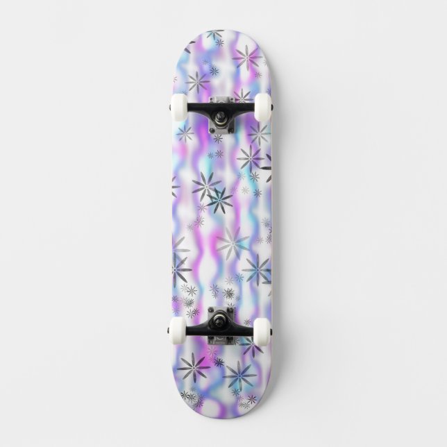 Drömmig Stjärnexplosionsvåg Mönster Mini Skateboard Bräda 18,5 Cm (Framsida)