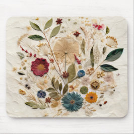 Drömmig Trädgård Pressade Blommor Boheme Musmatta