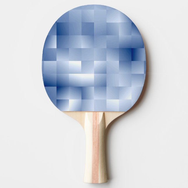 Drömmiga blå toner i ett fyrkantigt mönster pingisracket (Framsidan)