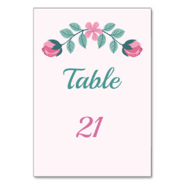 drömmiga blommor & blad bordsnummerkort bordsnummer