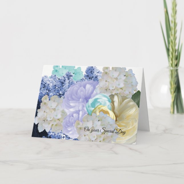 Drömmiga blommor födelsedagskort helgkort (Framsida)