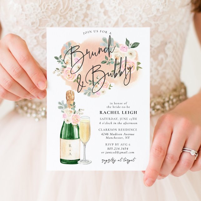 Drömmiga Blommor V2 Brunch & Bubbly Inbjudningar (Skapare uppladdad)
