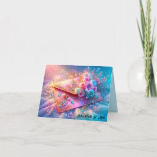Drömmiga blomsterkuvert anteckningskort