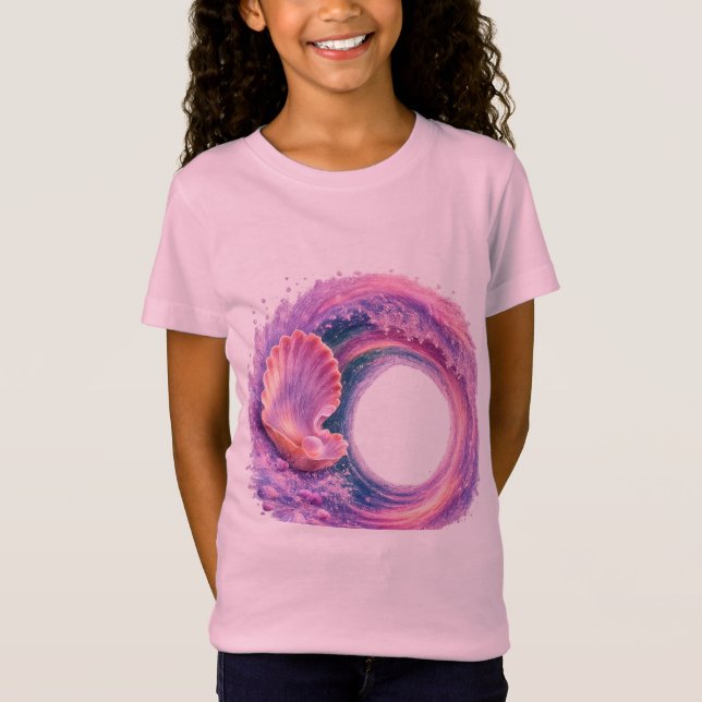 Drömmiga havssnäcka våg fantasy konst – Tropisk oc T Shirt (Framsida)