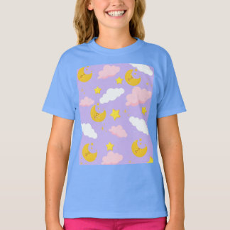 Drömmiga månmoln & stjärnor natt himmel t-shirt