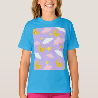 Drömmiga månmoln & stjärnor natt himmel t-shirt