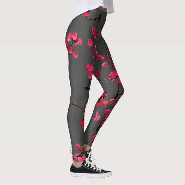 Drömmiga Pepparträd Rosa Frukter Leggings (Höger)