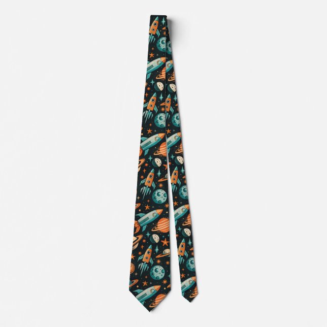 Drömmiga Spacecore Planeter Teal Orange Kosmisk Slips (Framsida)