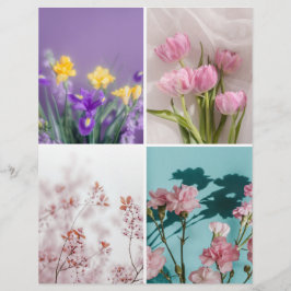 Drömmiga vårblommor Scrapbook utklippspapper