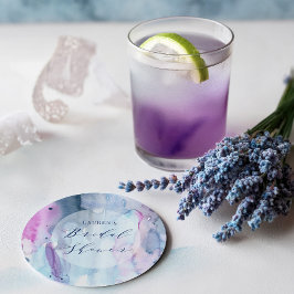 Drömmiga vårvattenfärg bröllopsdusch coasters underlägg papper rund