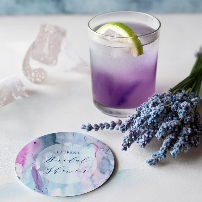 Drömmiga vårvattenfärg bröllopsdusch coasters underlägg papper rund (Skapare uppladdad)