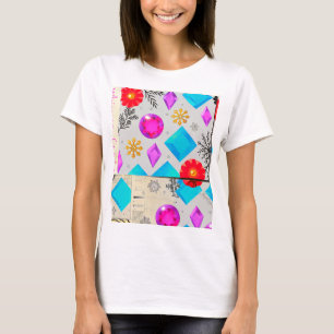 Drömmigt ädelstensmönster – Rosa Blått Ljus-serien T Shirt