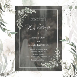 Drömmigt Blommigt Elegant Eukalyptus Design Bröllo Inbjudningar