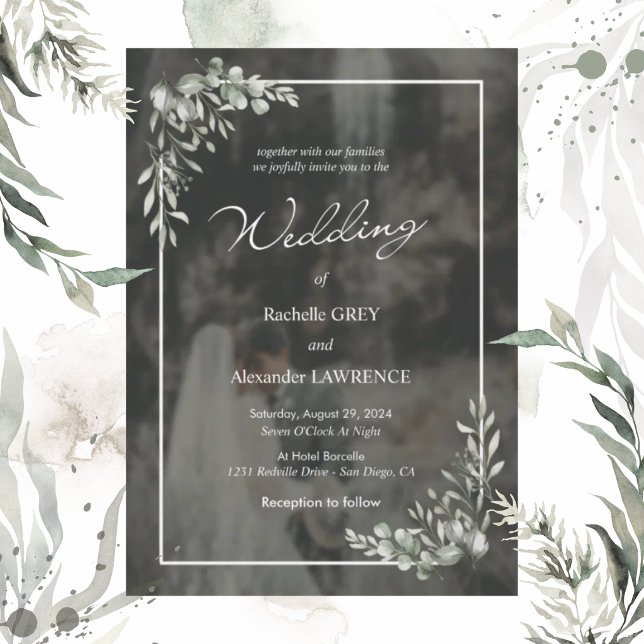 Drömmigt Blommigt Elegant Eukalyptus Design Bröllo Inbjudningar (Skapare uppladdad)
