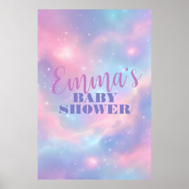 Drömmigt Magiskt Pastell Rosa Blått Kosmiskt Himme Poster