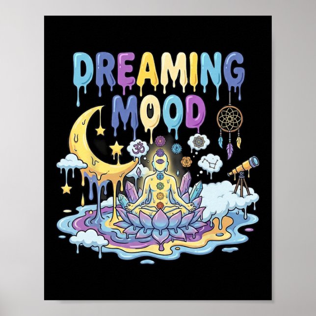 Drömmstemning Chakra Lotus Astral Meditation Yoga  Poster (Framsidan)