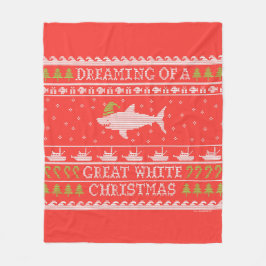 Drömning av en Underbar vit haj, röd, fuktig sötar Fleecefilt