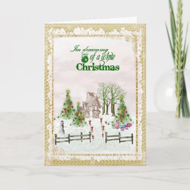 Drömning av en vit jul helgkort (Framsida)