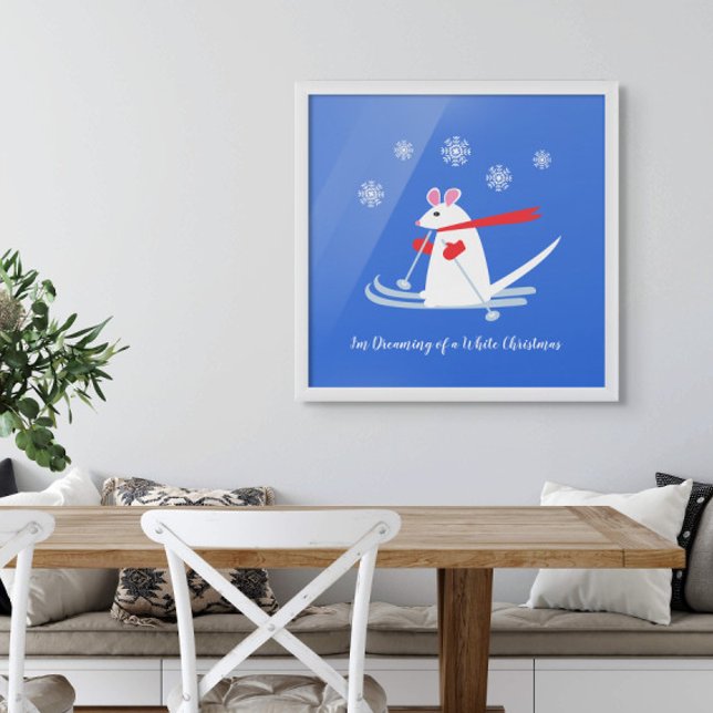 Drömning av en vit jul - Ski Mouse Poster (Skapare uppladdad)
