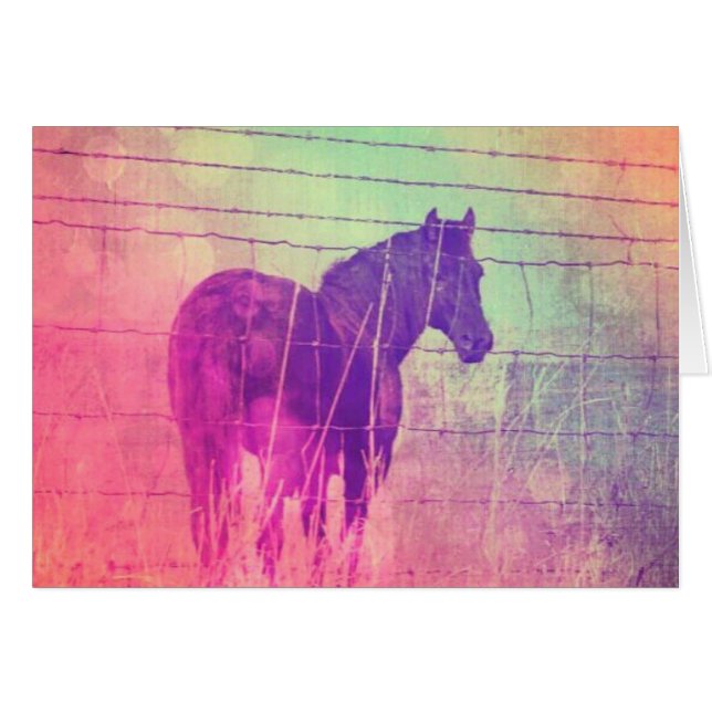 Drömning av hästar OBS kort (Framsidan Horizontal)