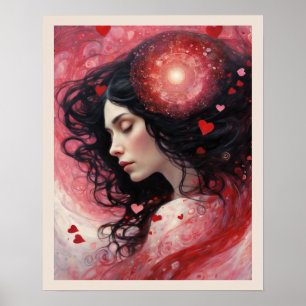 Drömning av Kärlek Alla hjärtans dag Art Print Poster