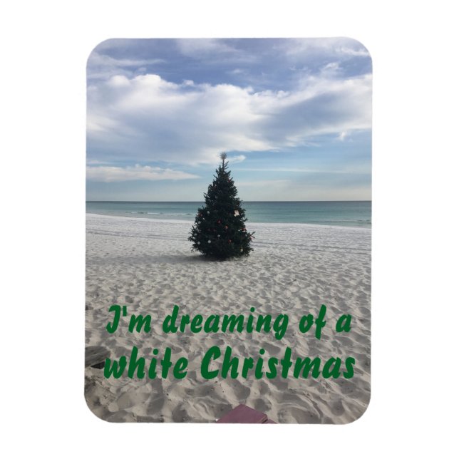 Drömning av White jul Beach Florida Helgdag Magnet (Vertikal)