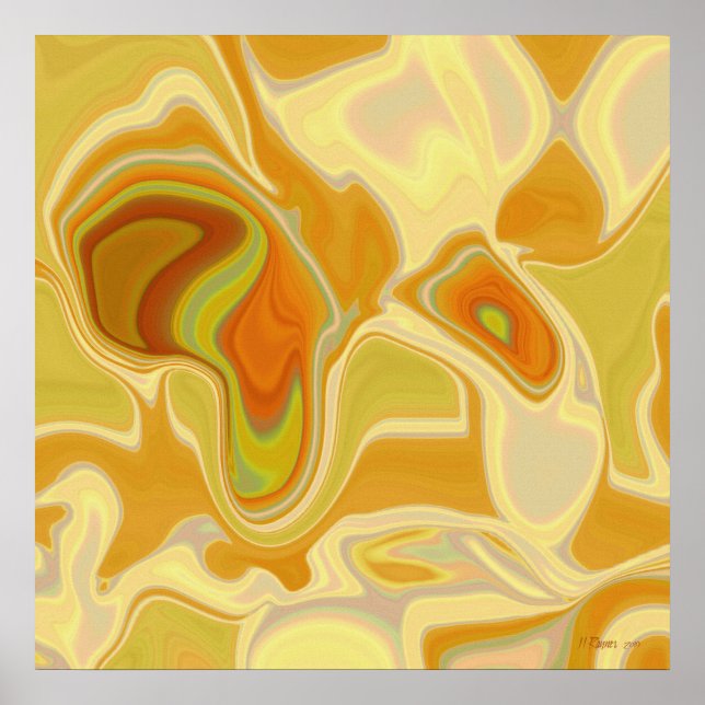 Drömscenario i guld Abstrakt Poster (Framsidan)