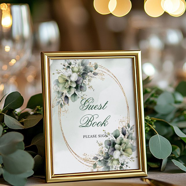 Drömsk bohemisk gästbok bordsskylt poster (Dreamy Bohemian Guest Book Tabletop Sign)