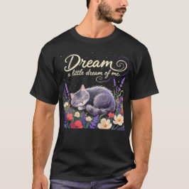 Drömsk kattunge i lysande vildblomsterträdgårdskon t shirt