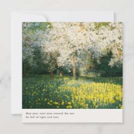 Drömsk och mjuk vårblomsteregenskap hälsning kort