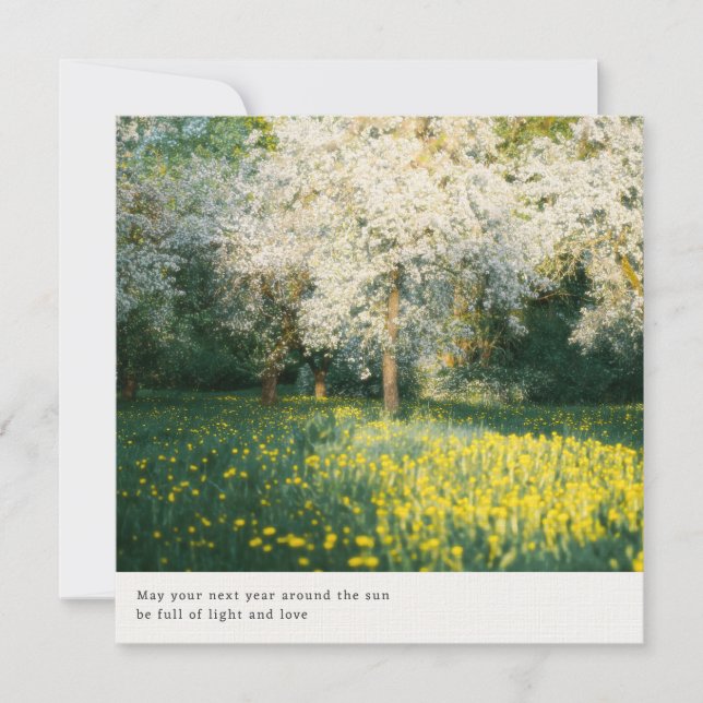 Drömsk och mjuk vårblomsteregenskap hälsning kort (Framsida)